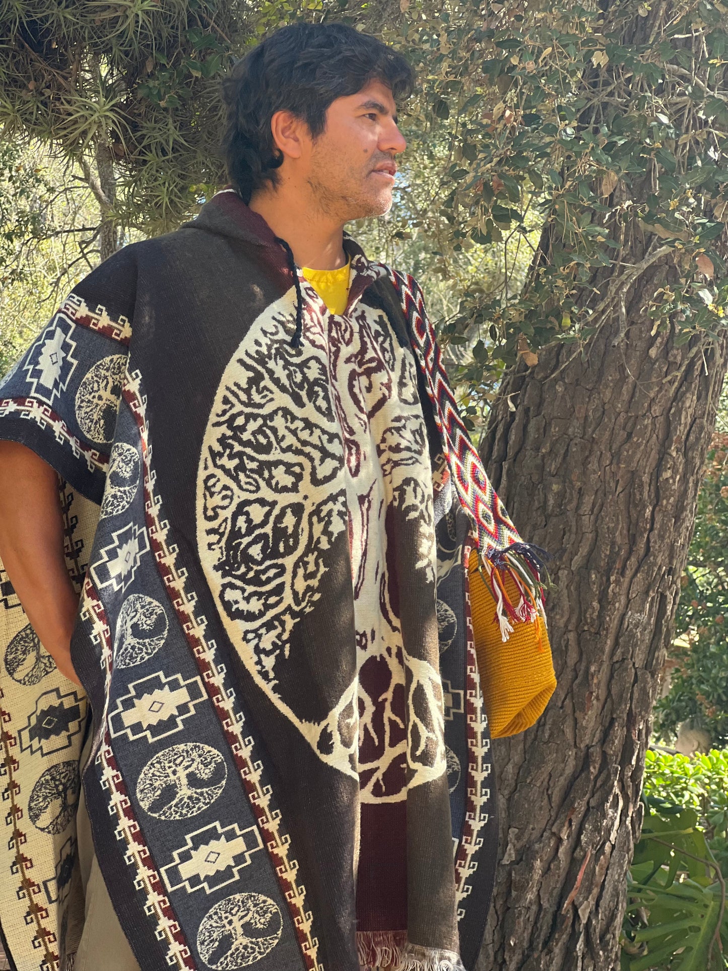 Winter Poncho with tree of life