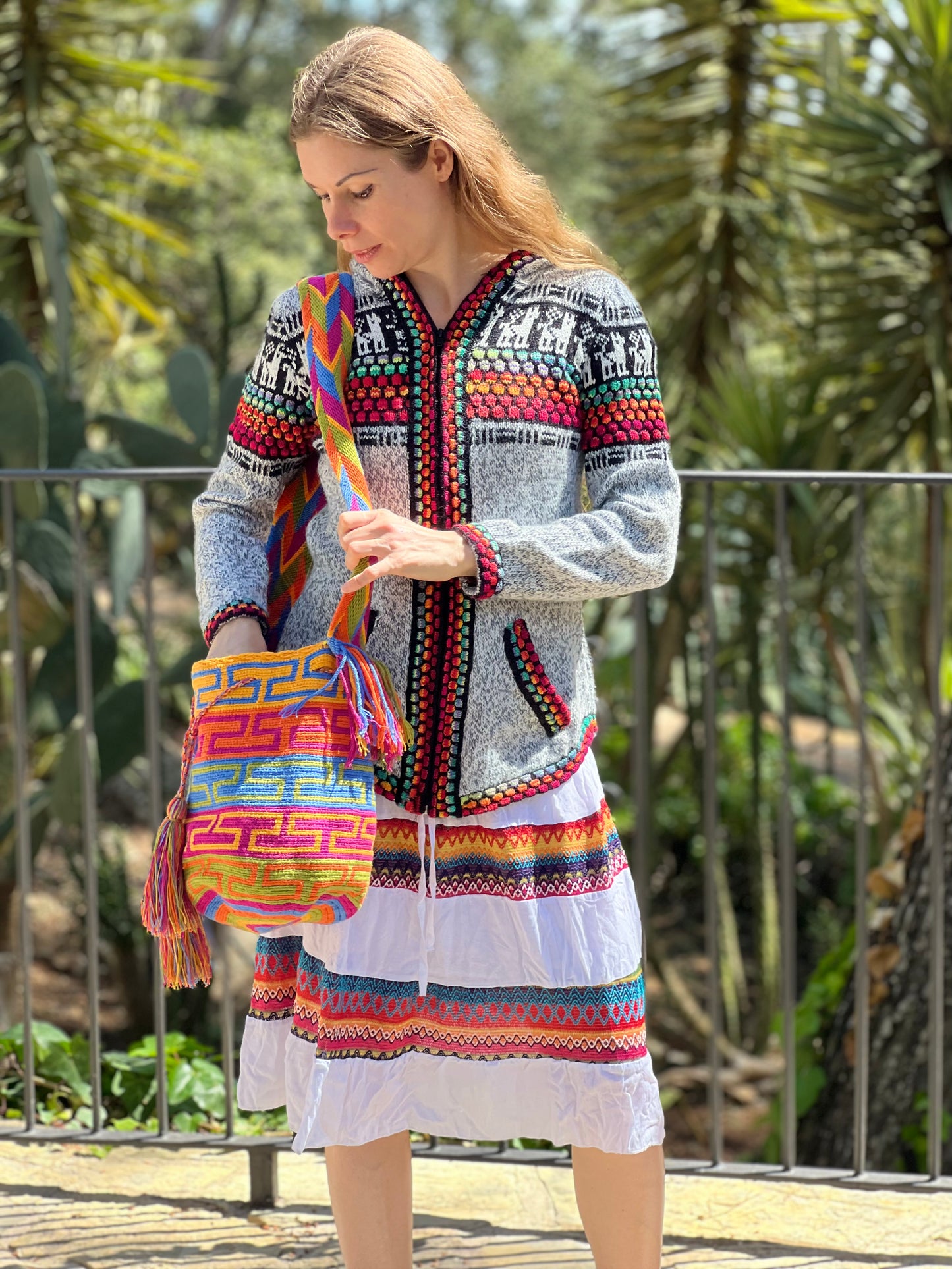 Multi coloured Wayuu bag