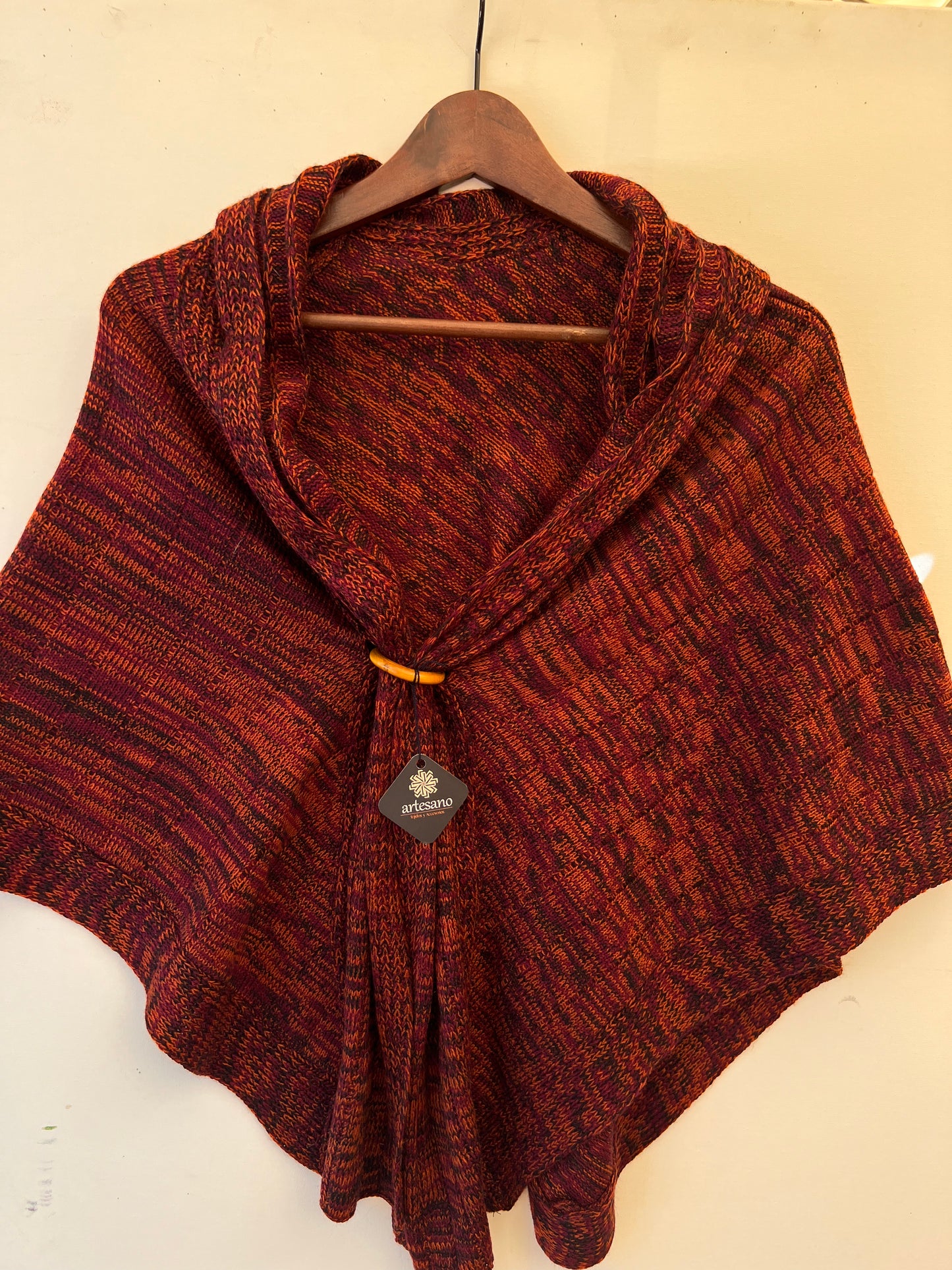 Burgund summer poncho-jacket