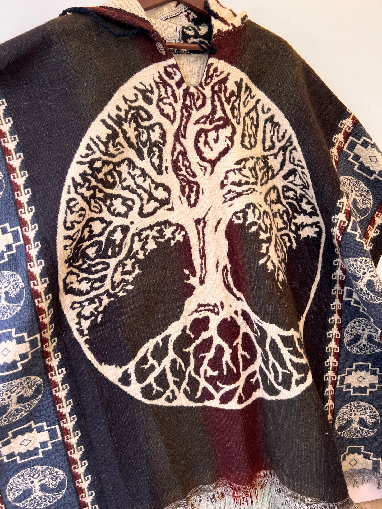 Winter Poncho with tree of life