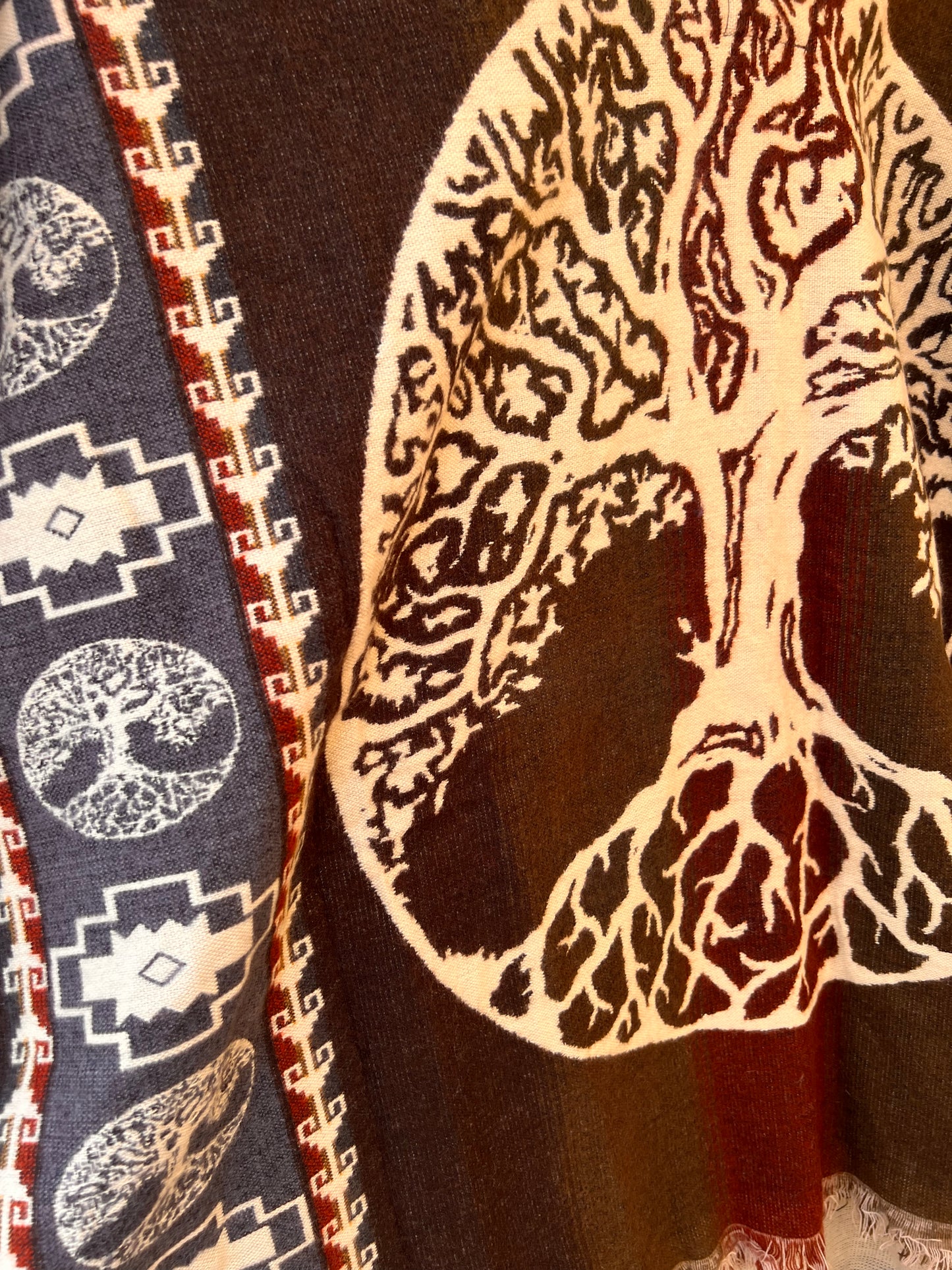 Winter Poncho with tree of life