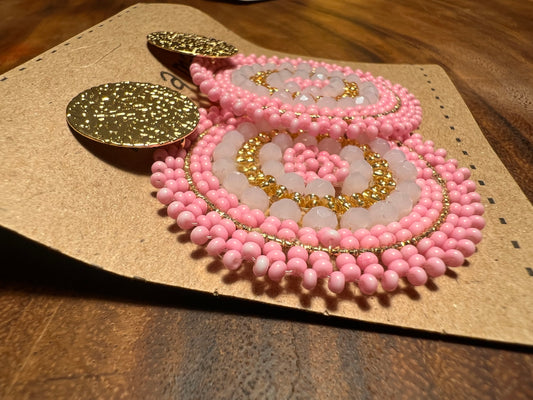 Light pink circle earrings