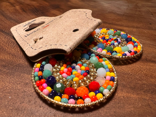 Multicoloured circle earrings