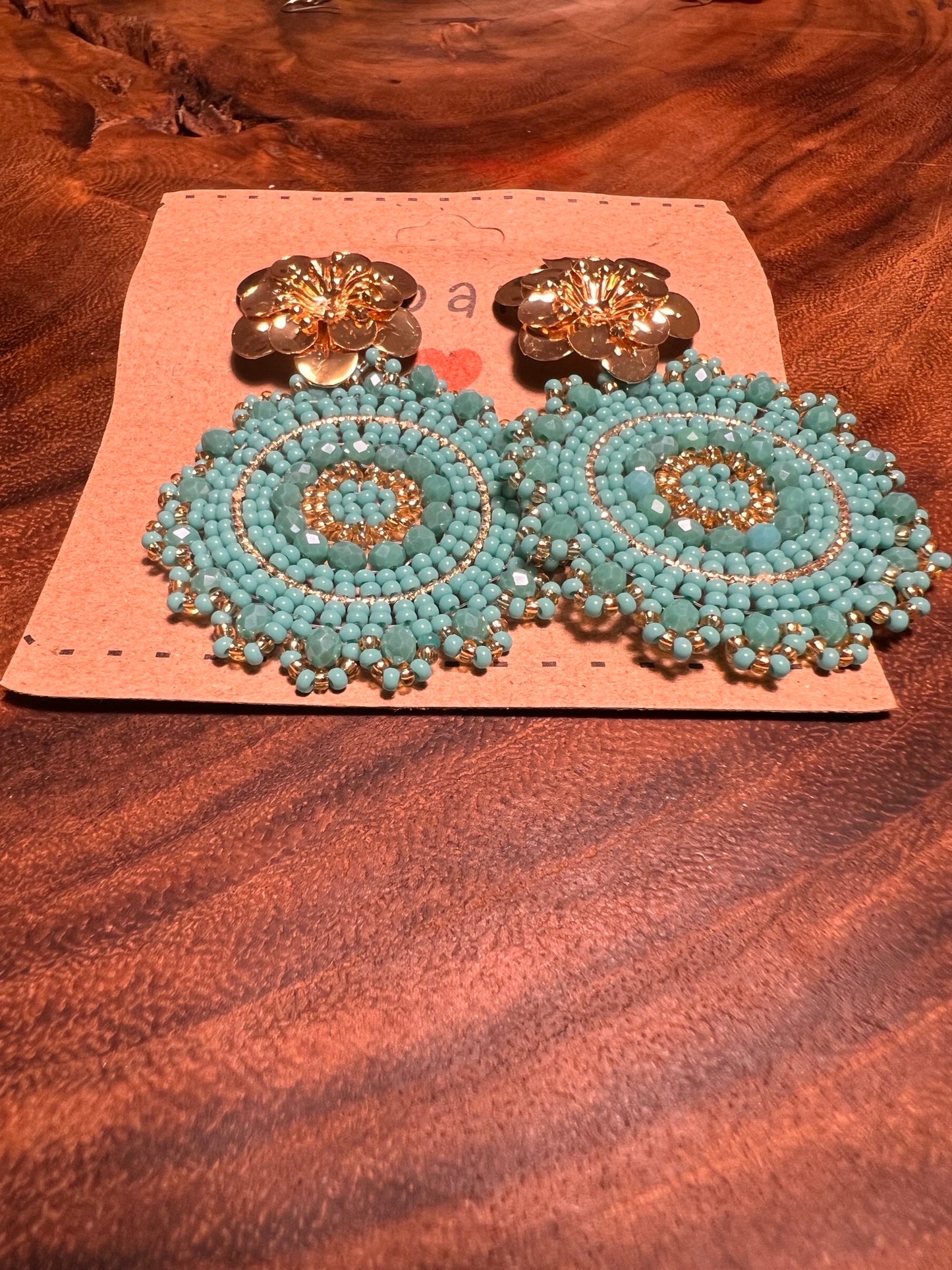 Turquoise circle earrings
