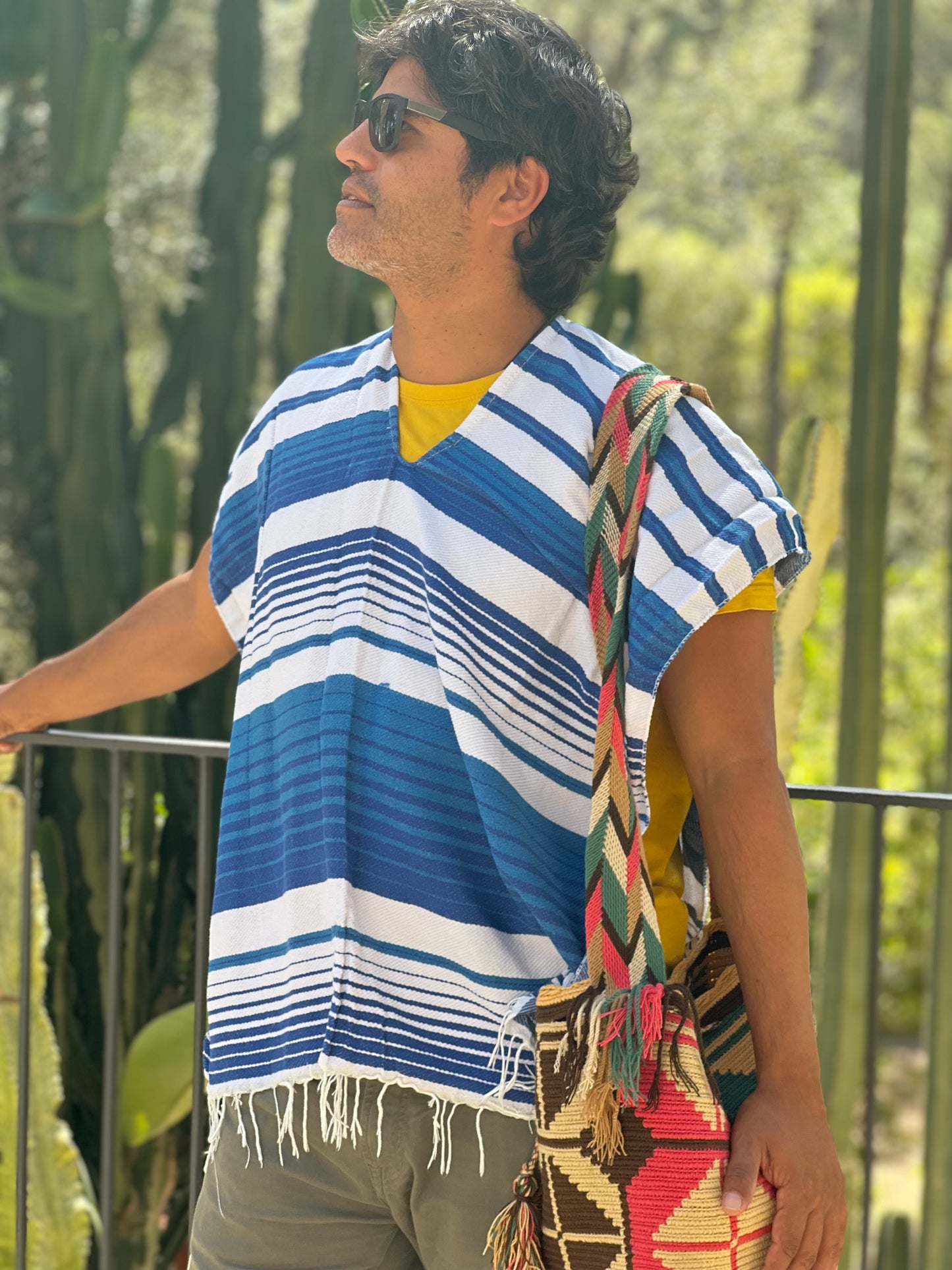 Blue summer poncho