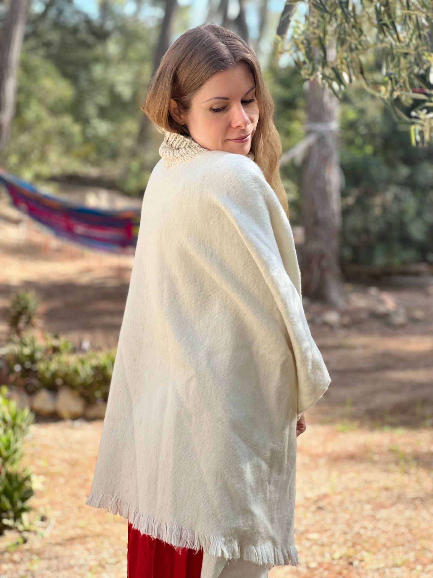 White Winter Poncho