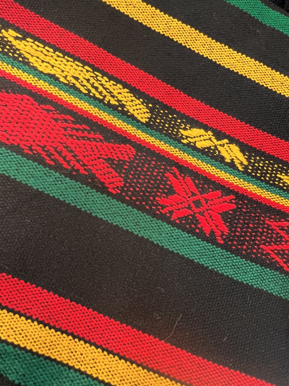 Black table cloth 50 x 160 cm with multicolored patterns