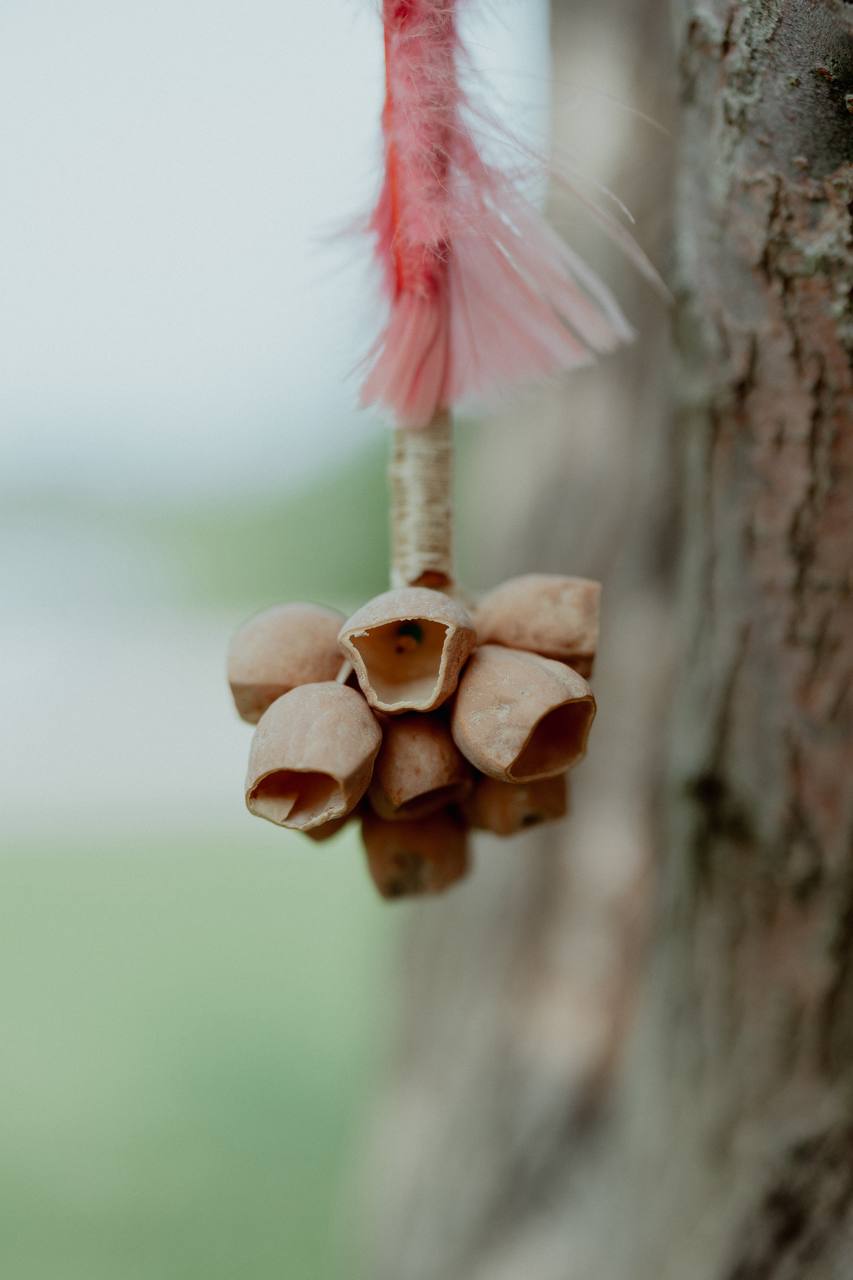 Rattle Cascabeles macho with feather