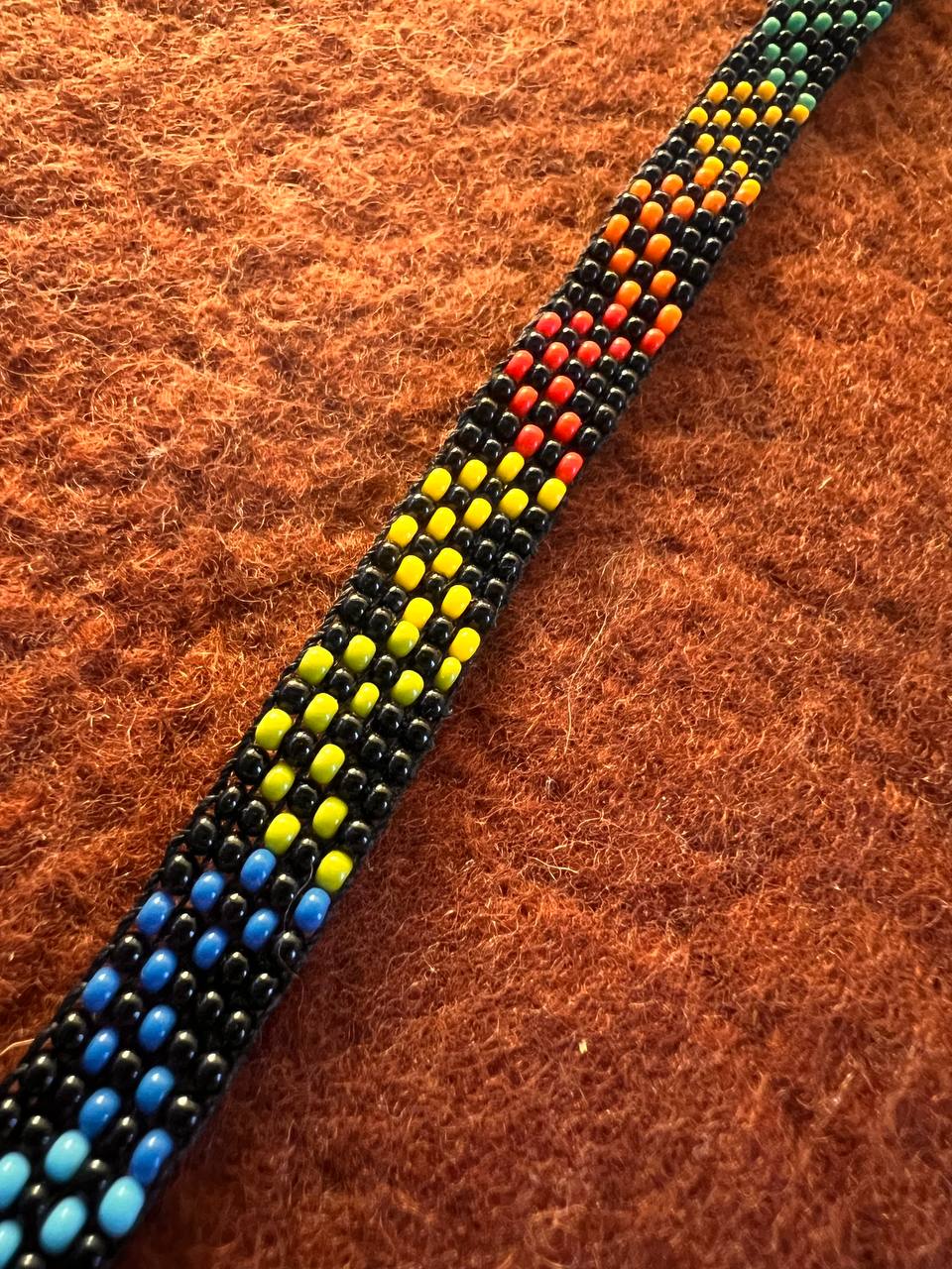 Slim black multicoloured bracelet 1 cm x 15 cm