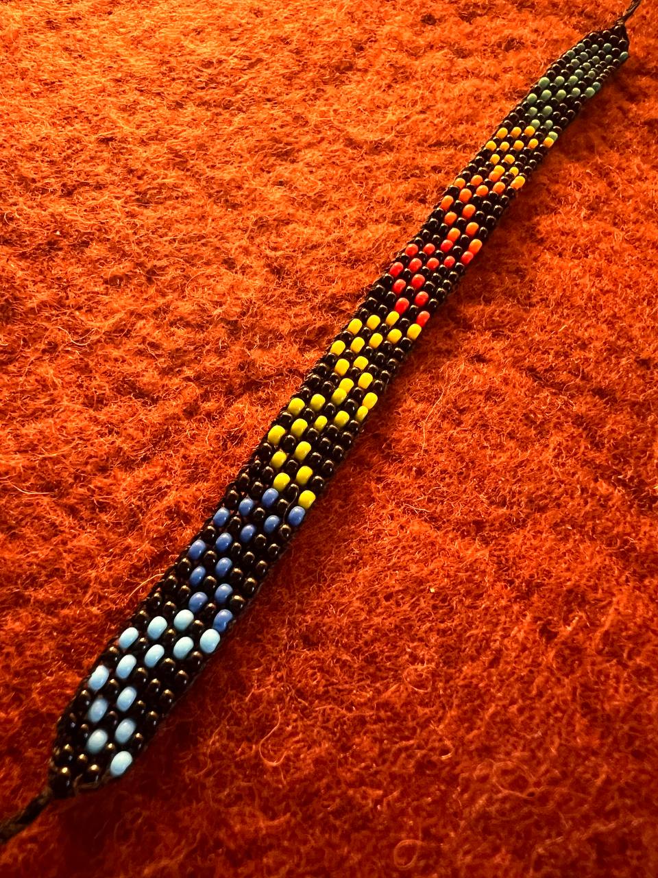 Slim black multicoloured bracelet 1 cm x 15 cm