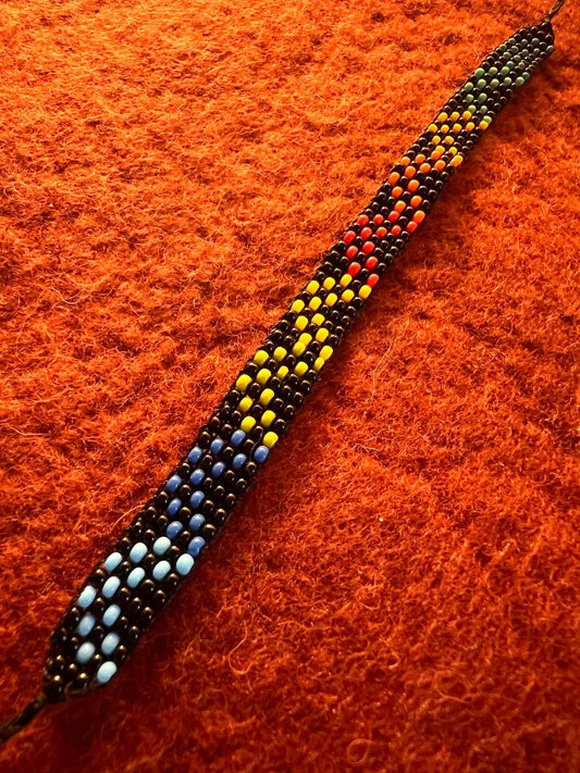 Slim black multicoloured bracelet 1 cm x 15 cm