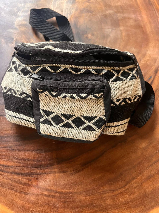 Black white Bum bag