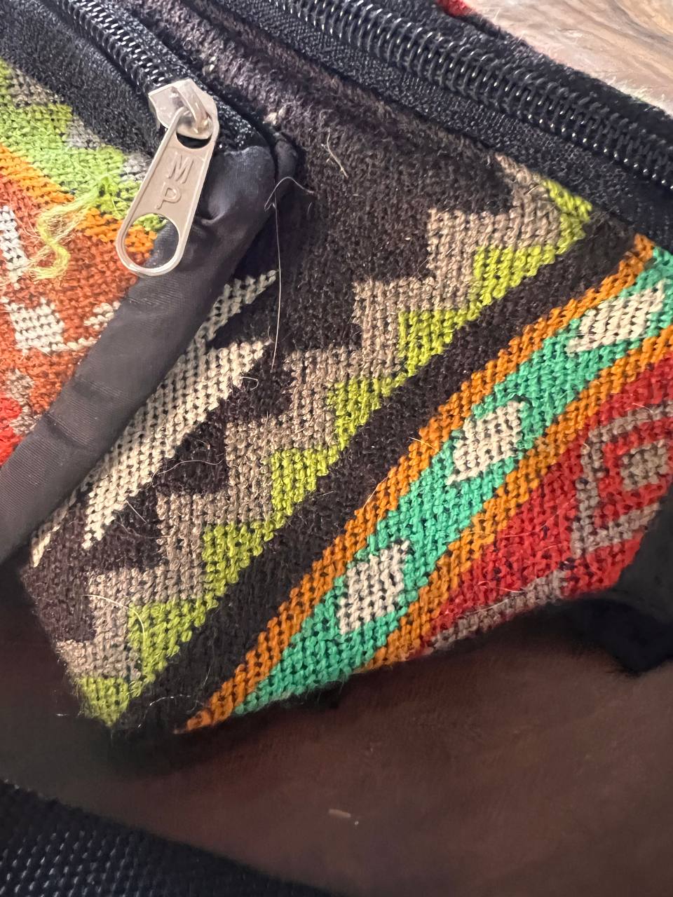 Red multicolour Bum bag