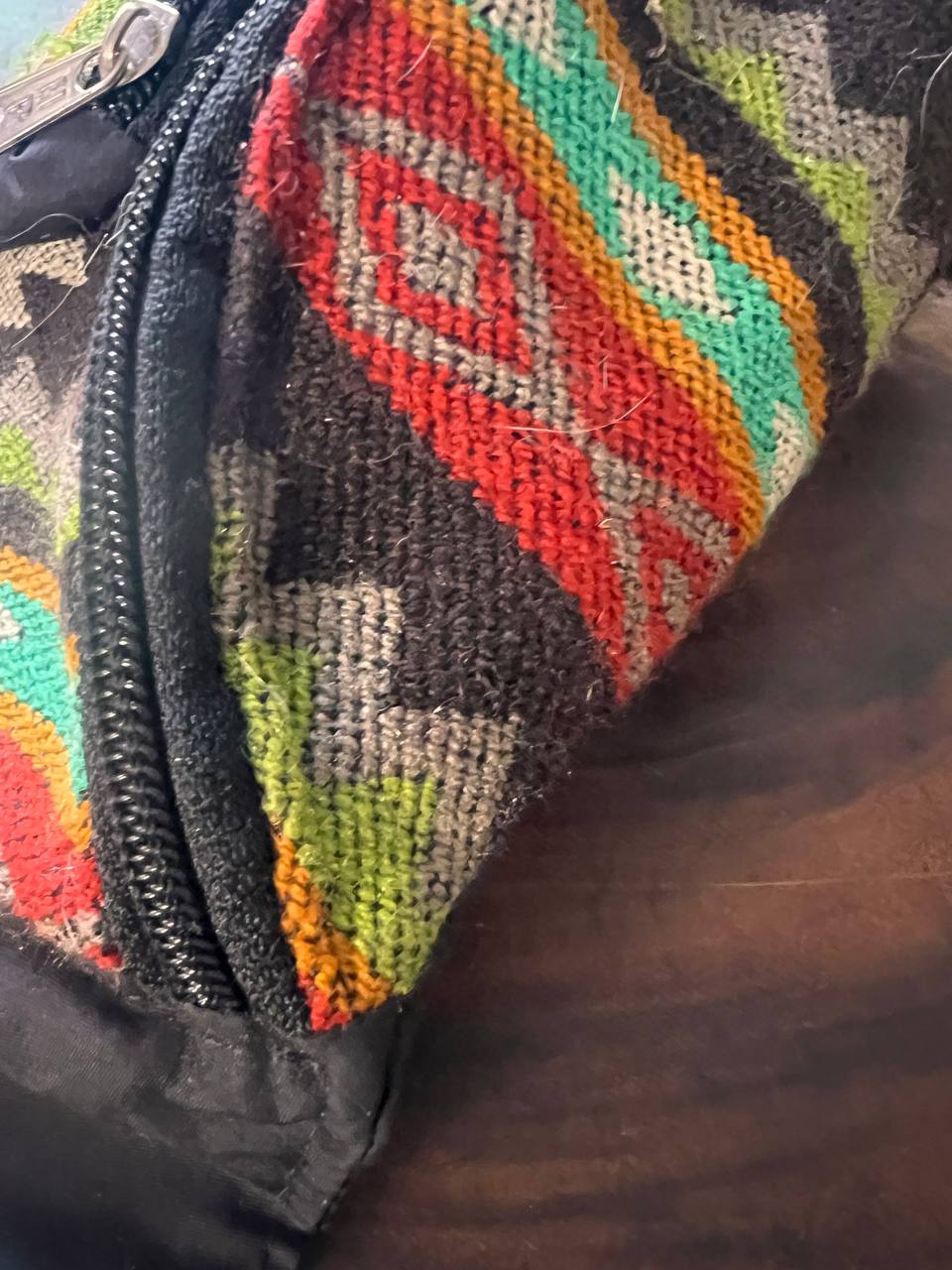 Red multicolour Bum bag