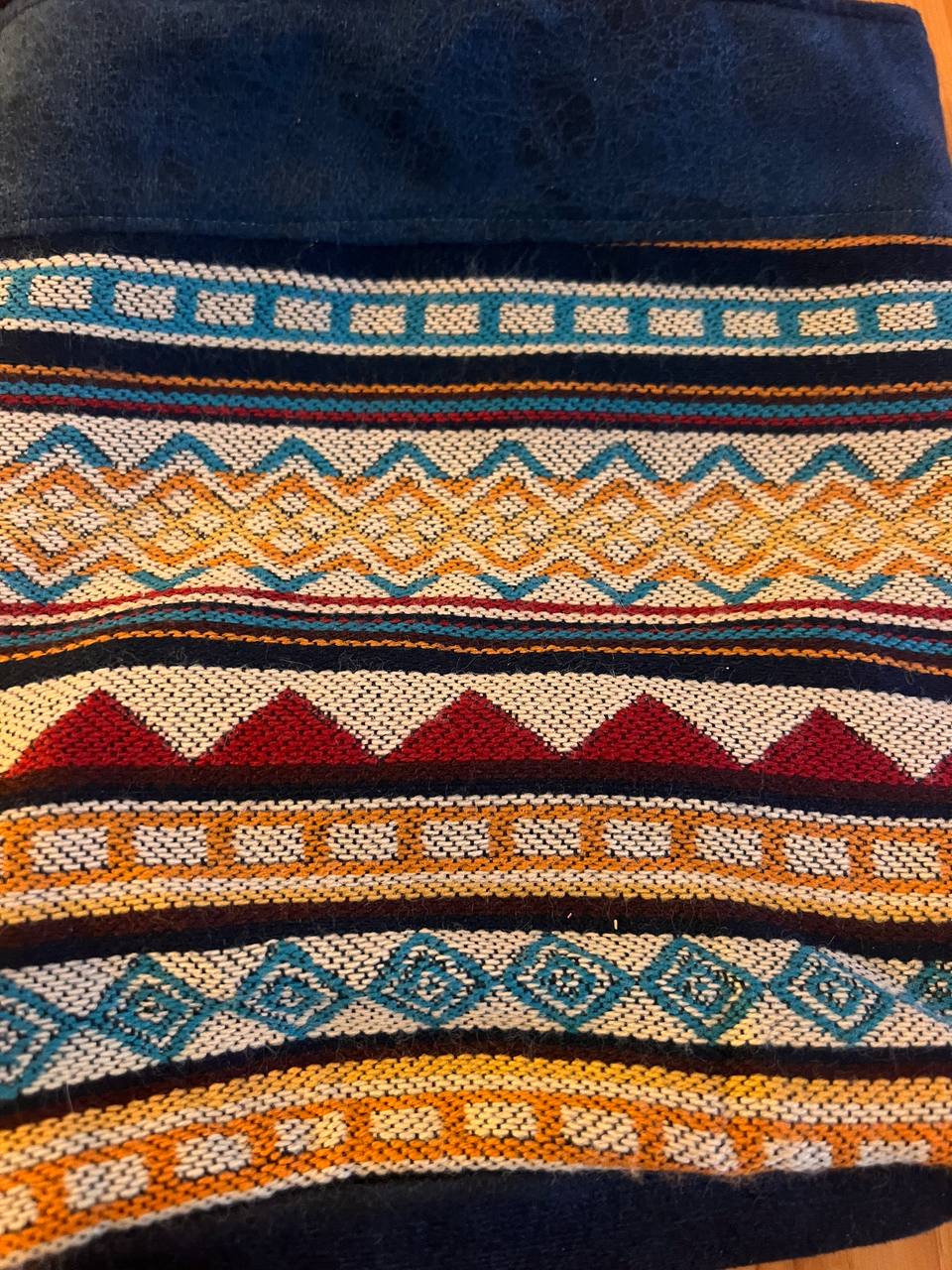 Dark blue hand bag 23x23 cm