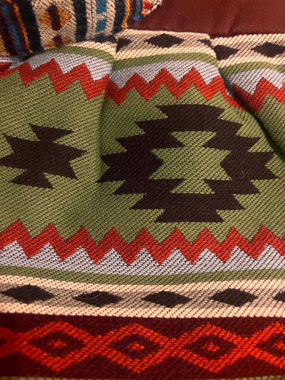 Green brown hand bag 35x30 cm