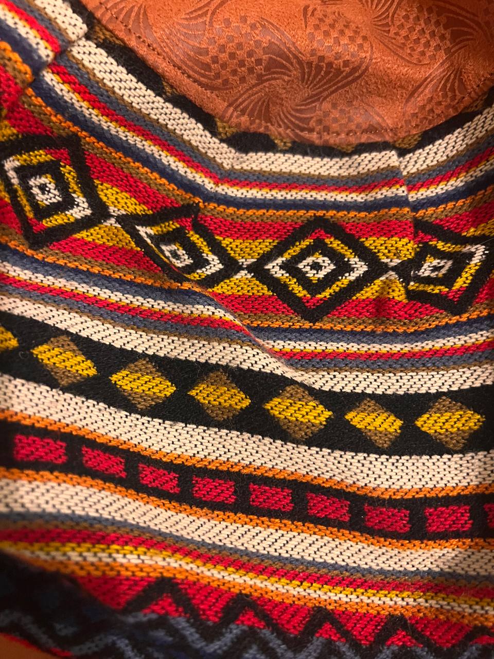 Round multicoloured hand bag