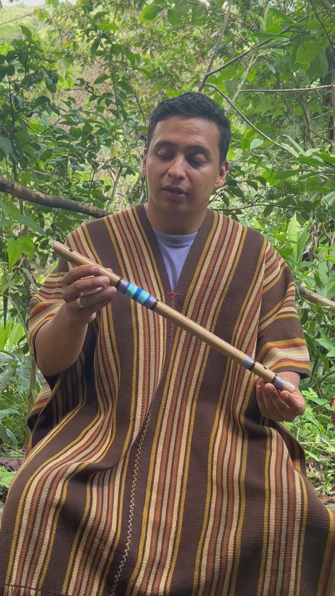 Shamanic flute pingullo medium sized Tunda Sibundaoy