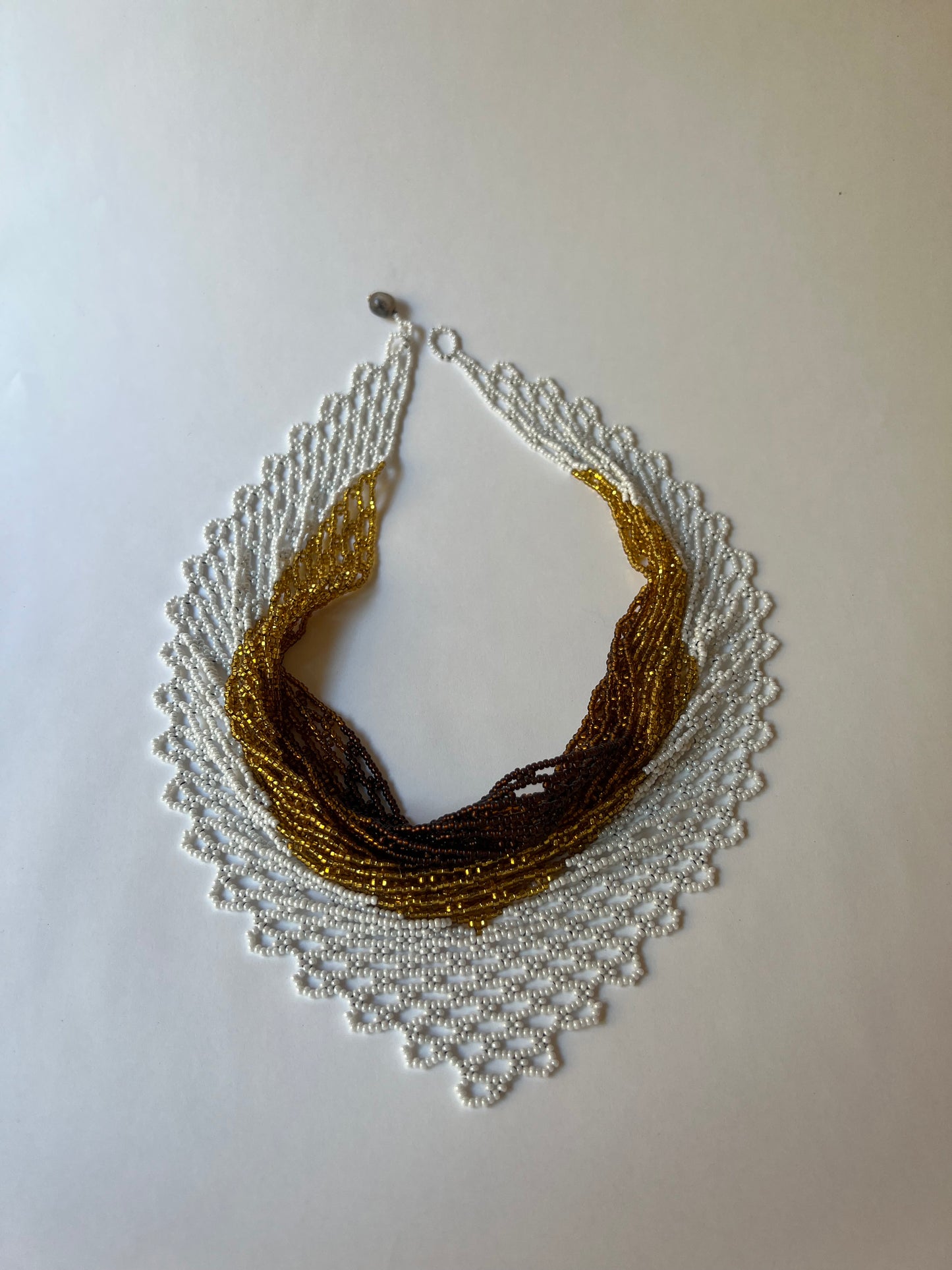 Short White-golden-brown Necklace