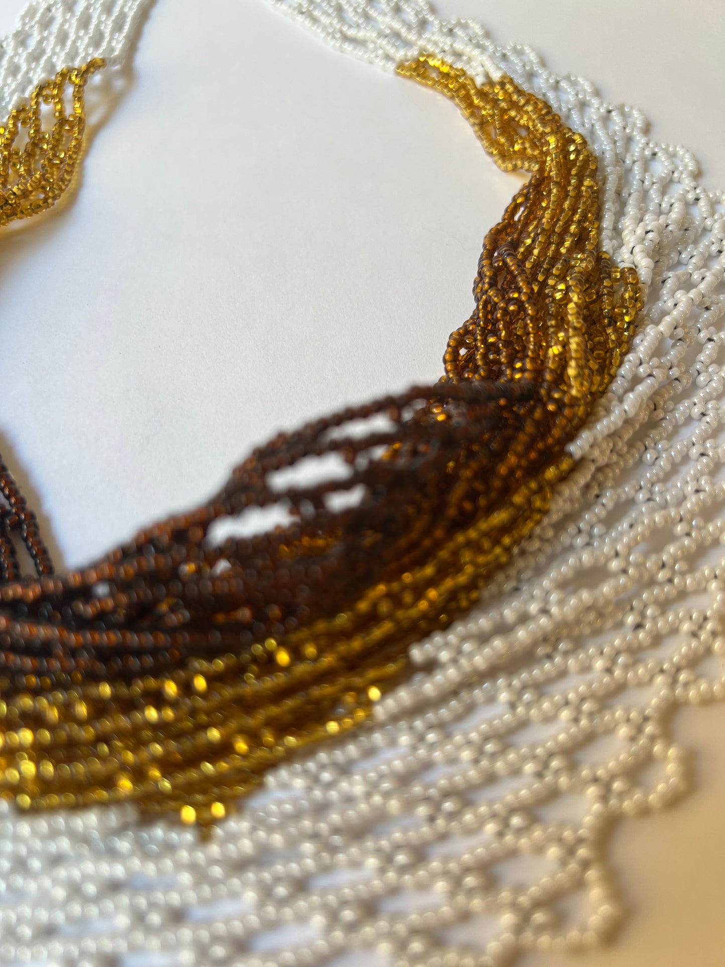 Short White-golden-brown Necklace