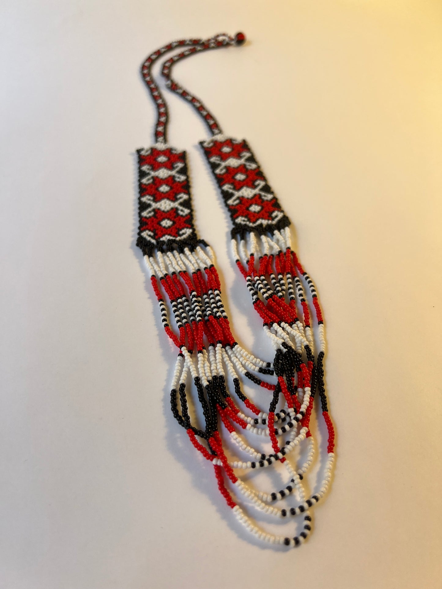 Long red necklace