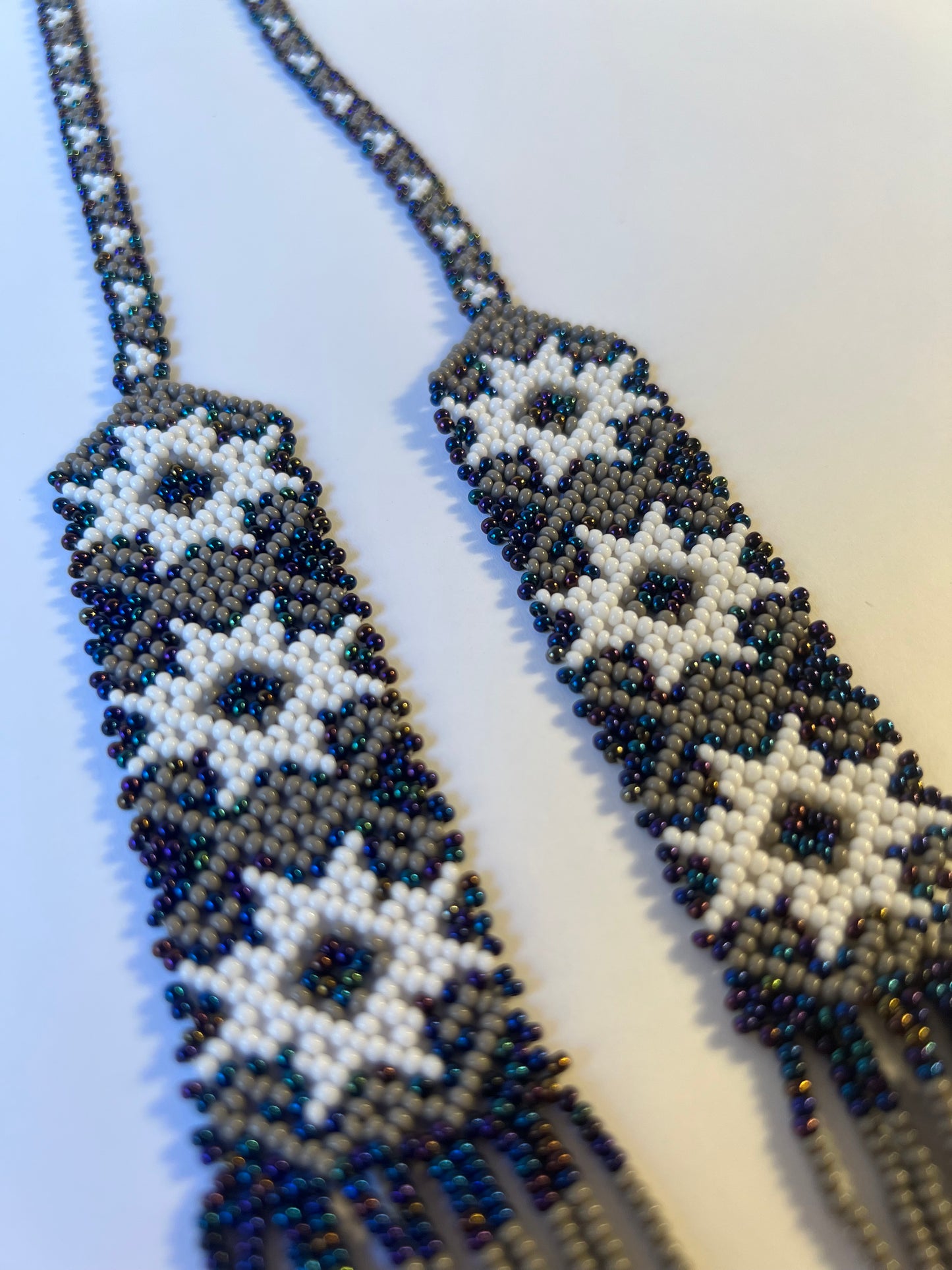 Blue-grey long necklace