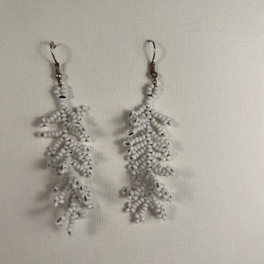 White short earrings