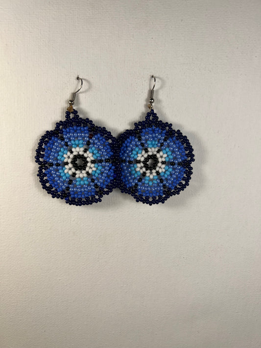 Blue flower earrings