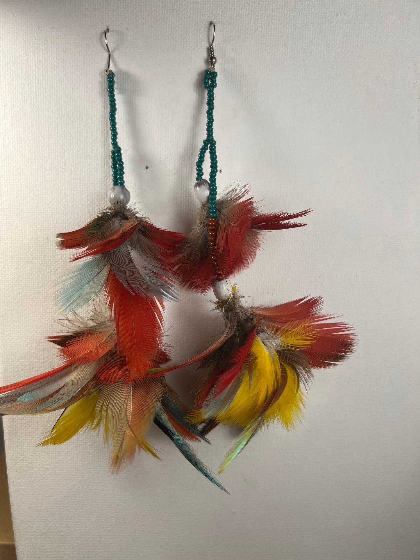 Earrings Huni Kuin feathers