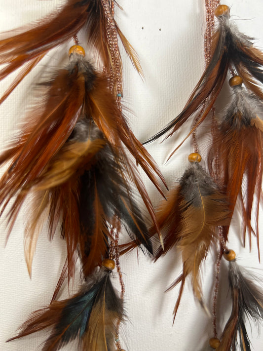 Earrings Yawanawá feathers