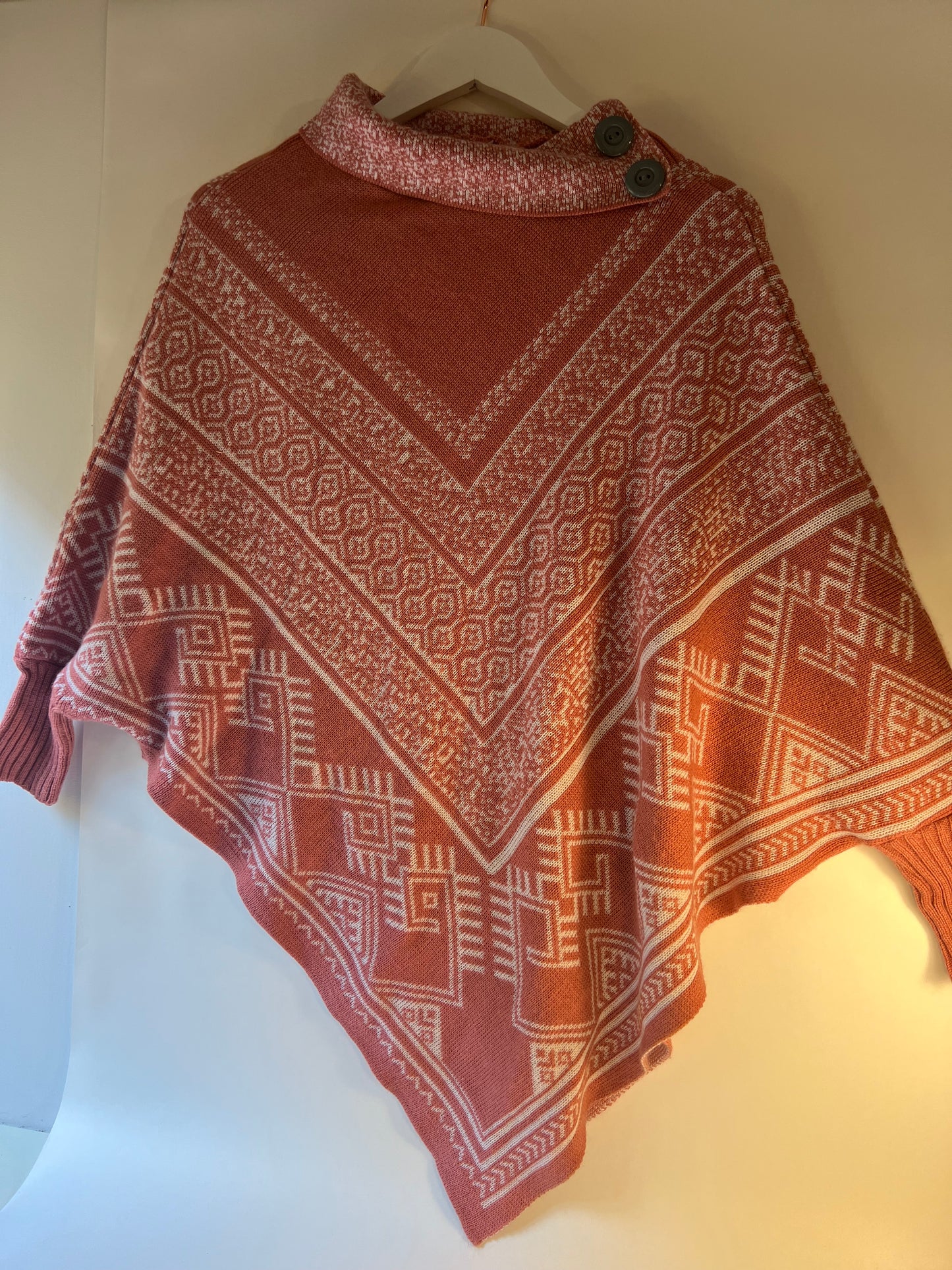 Rose autumn/spring poncho sweater