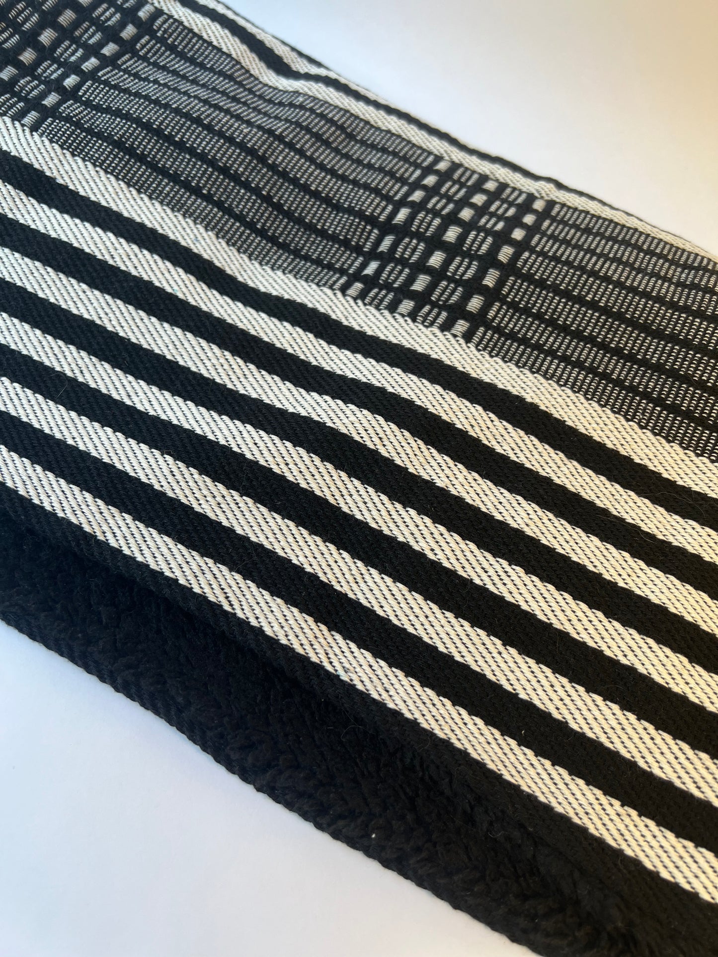 Winter poncho - black & white stripped