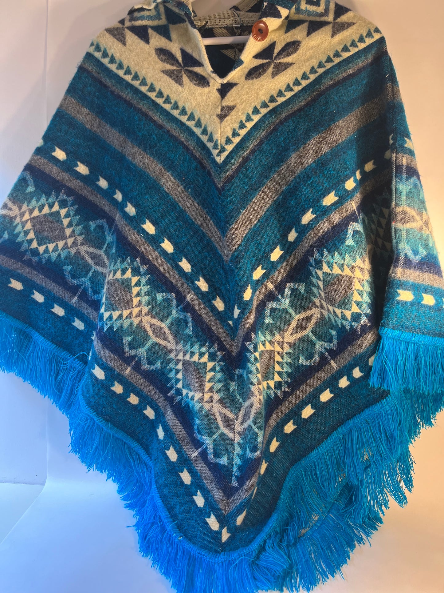 Winter Poncho - blue