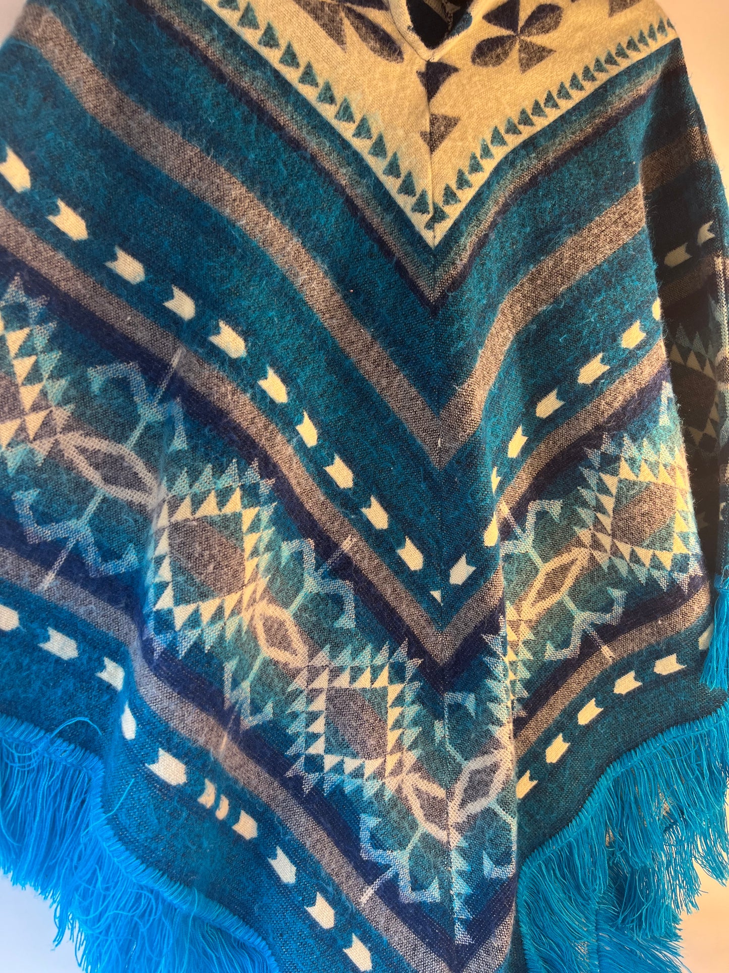 Winter Poncho - blue