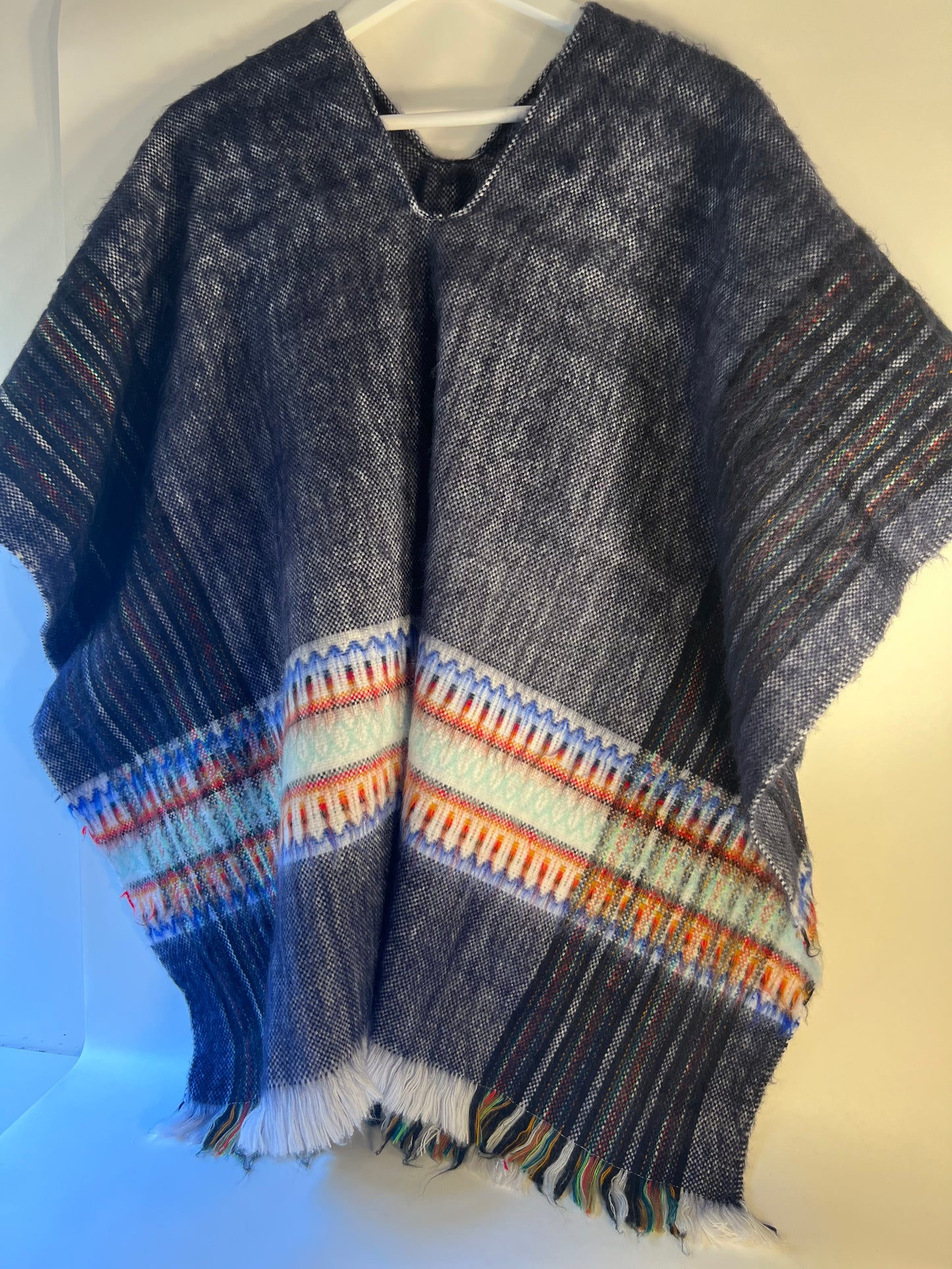 Winter Poncho blue